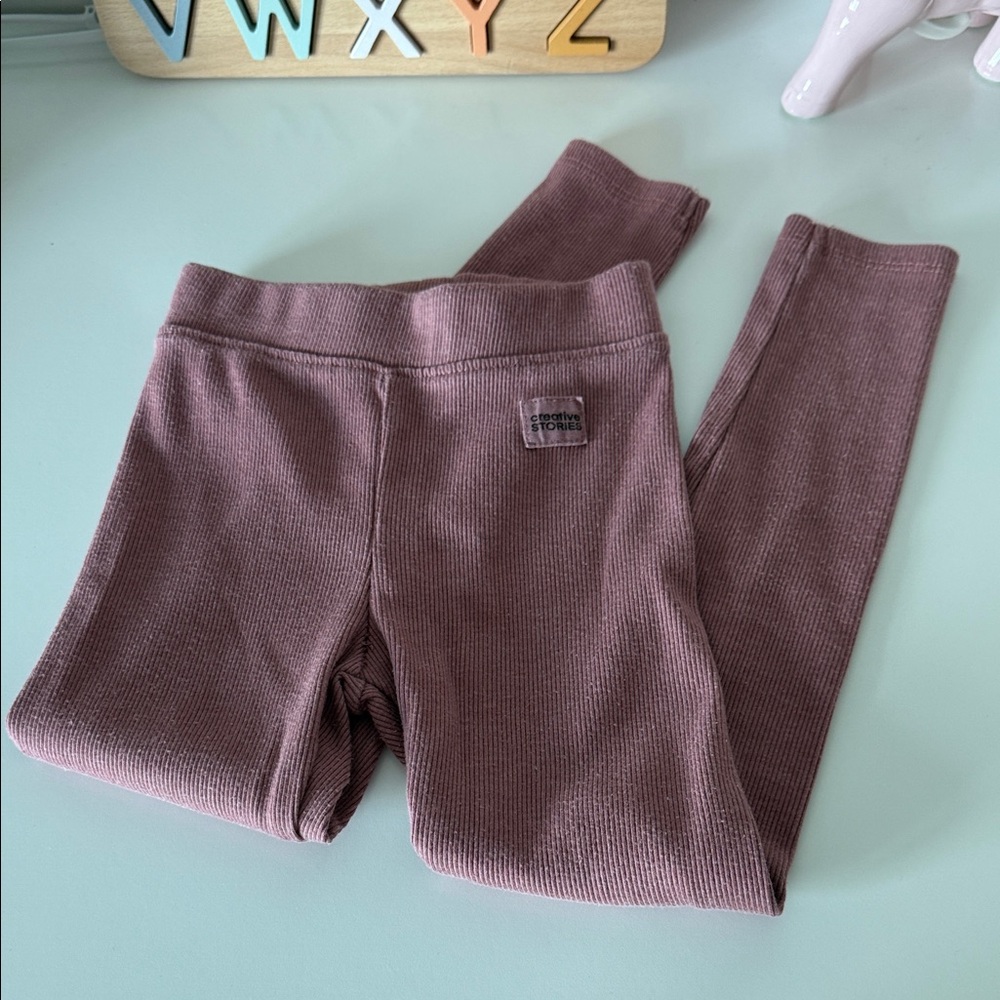 Zara - Ribbed Leggings in Mauve
